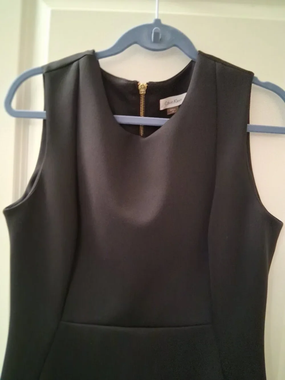 Calvin Klein Women's Black Sleeveless Sheath Dress Princess Seams